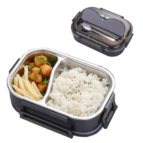 plain black metal lunch box|stainless bento lunch box.